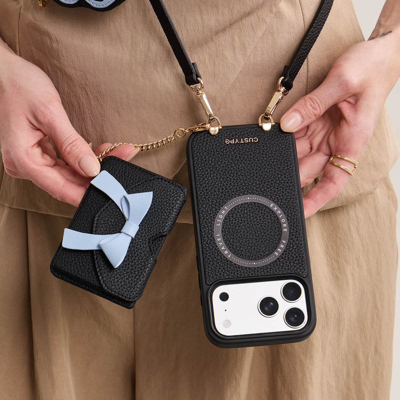 Flutter Flow- Crossbody Wallet Case with Butterfly AirPods Pouch & MagSafe