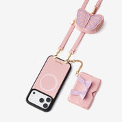 Flutter Flow- Crossbody Wallet Case with Butterfly AirPods Pouch & MagSafe