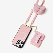 Flutter Flow- Crossbody Wallet Case with Butterfly AirPods Pouch & MagSafe