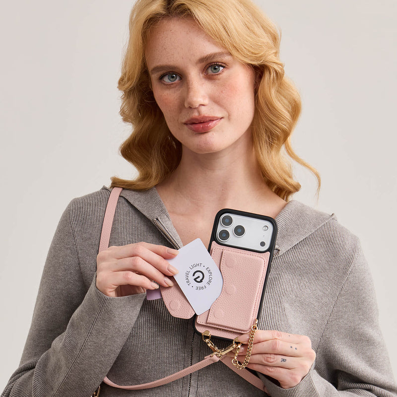 Flutter Flow- Crossbody Wallet Case with Butterfly AirPods Pouch & MagSafe