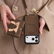 Flutter Flow- Crossbody Wallet Case with Butterfly AirPods Pouch & MagSafe