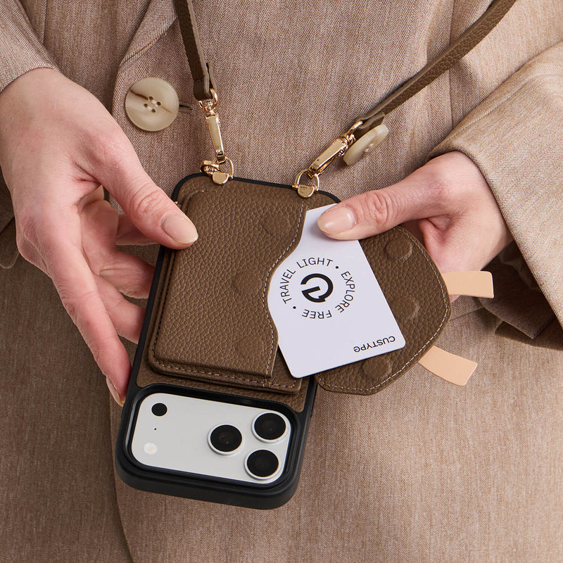 Flutter Flow- Crossbody Wallet Case with Butterfly AirPods Pouch & MagSafe