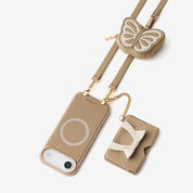 Flutter Flow- Crossbody Wallet Case with Butterfly AirPods Pouch & MagSafe