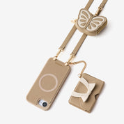 Flutter Flow- Crossbody Wallet Case with Butterfly AirPods Pouch & MagSafe