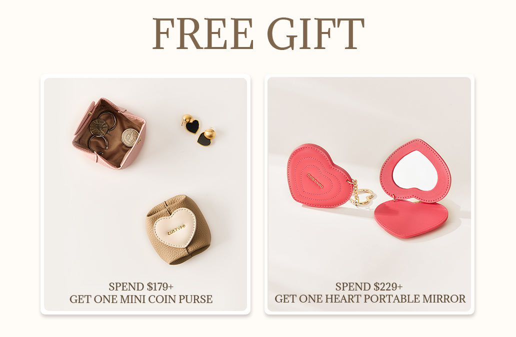 free gift mini coin purse and mirror for vacation