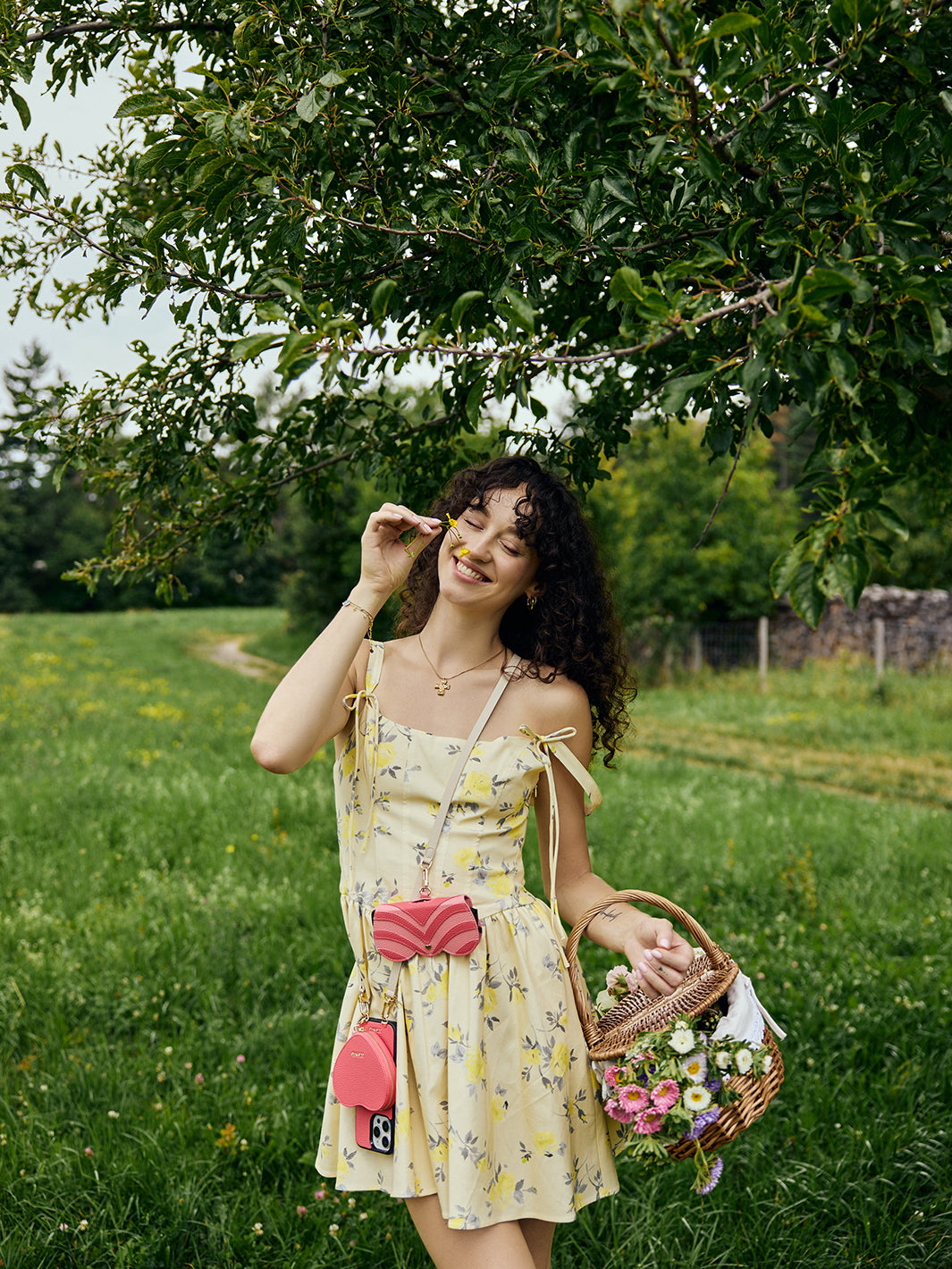 peach pink Women's crossbody phone case