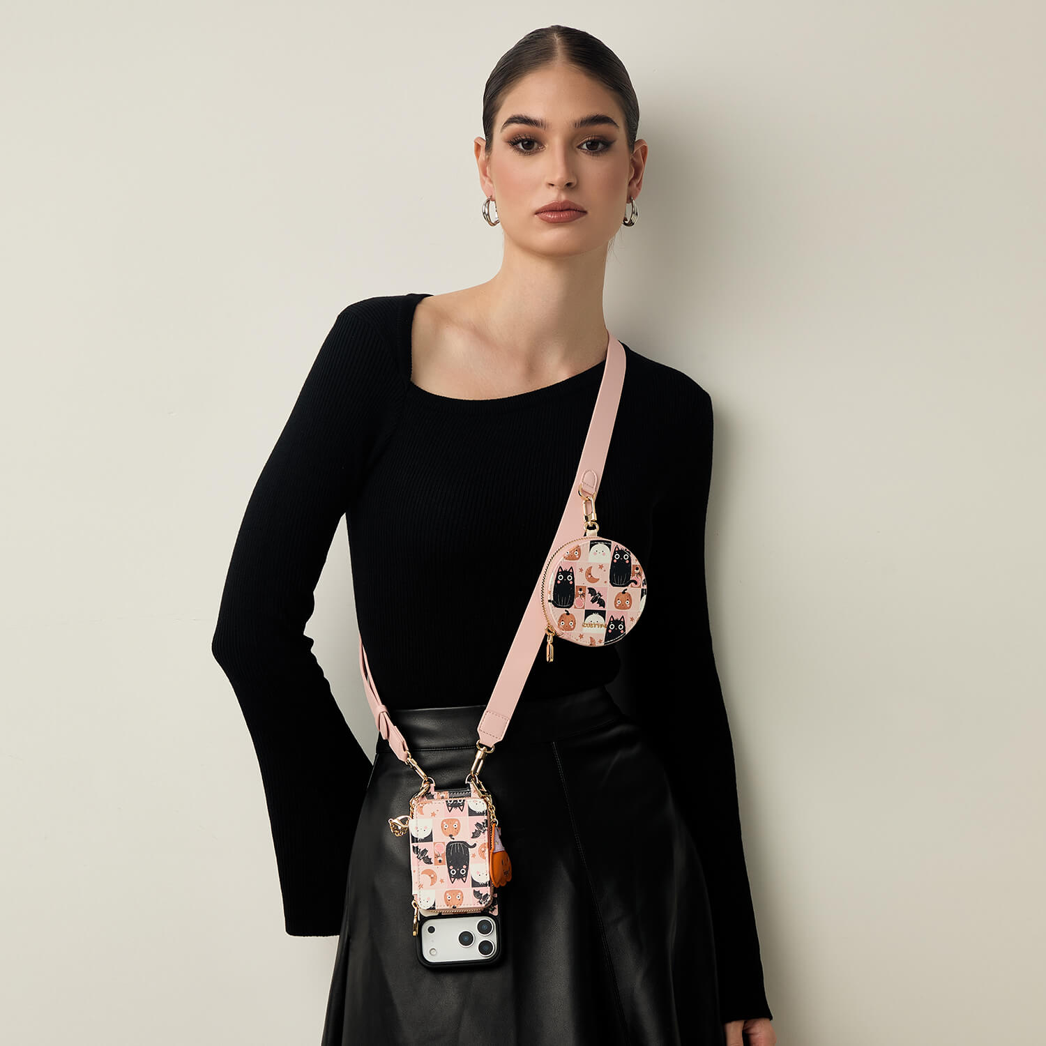 Halloween Theme- Magnetic Phone Case with Sling & Card Slots-Mobile Phone Cases-DETACHABLE WALLET & PHONE POUCH