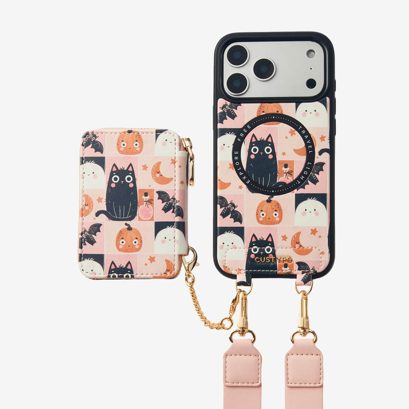 Halloween Theme- Magnetic Phone Case with Sling & Card Slots-Mobile Phone Cases-DETACHABLE WALLET & PHONE POUCH