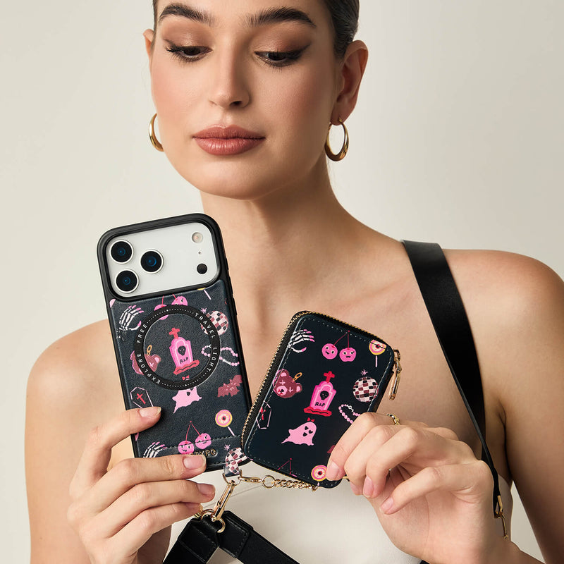 Halloween Theme- Magnetic Phone Case with Sling & Card Slots-Mobile Phone Cases-DETACHABLE WALLET & PHONE POUCH
