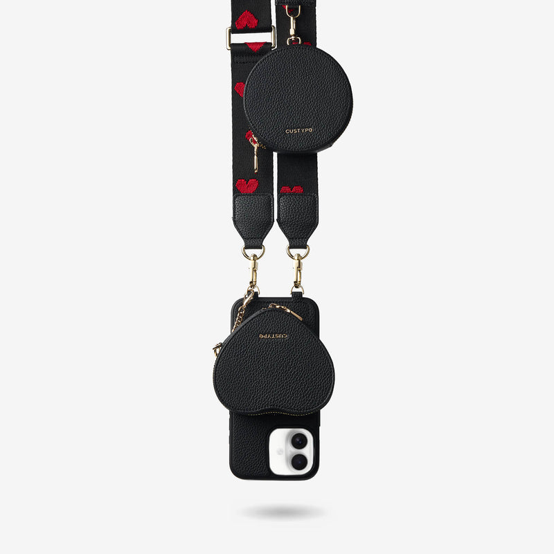 vacation phone case zipper heart pouch
