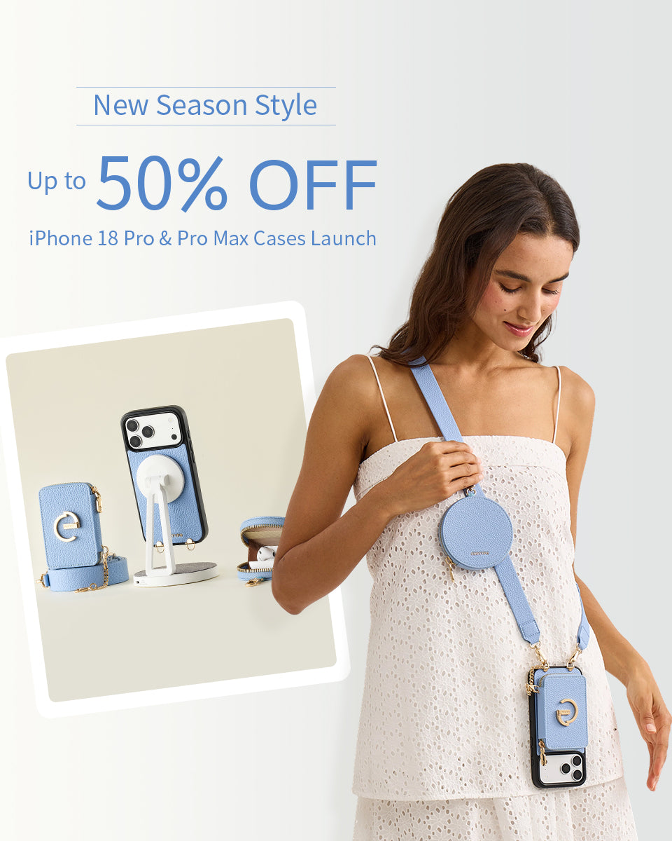 Custype Crossbody Phone Case for iPhone & Samsung with wallet & strap