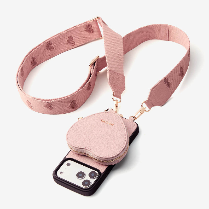 Morandi Grace Kit- Sling Phone Case with Magnetic Heart Pouch-Mobile Phone Cases-DETACHABLE WALLET & WIRELESS CHARGING