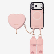 Morandi Grace Kit- Sling Phone Case with Magnetic Heart Pouch-Mobile Phone Cases-DETACHABLE WALLET & WIRELESS CHARGING