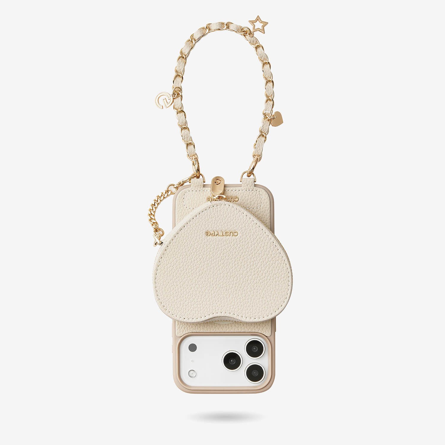 Allure Chain Series- iPhone Case with Heart Pouch & Chain Strap-Mobile Phone Cases-DETACHABLE WALLET & WIRELESS CHARGING