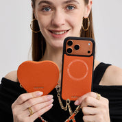Allure Chain Series- iPhone Case with Heart Pouch & Chain Strap - iPhone 17 Pro Max