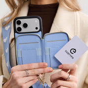 オリジナルデザインセット - マグネット式ウォレット＆ウェビングストラップ付きiPhoneケース