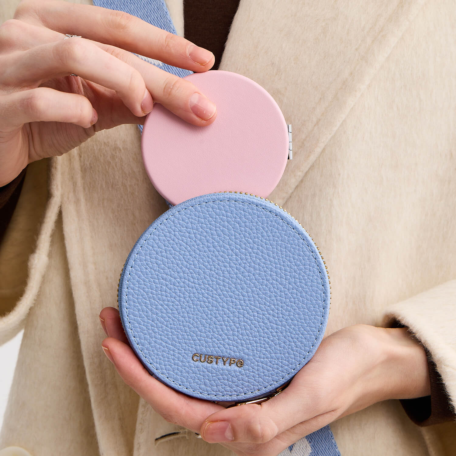 オリジナルデザインセット - マグネット式ウォレット＆ウェビングストラップ付きiPhoneケース