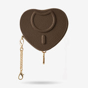 mocha magnetic heart pouch