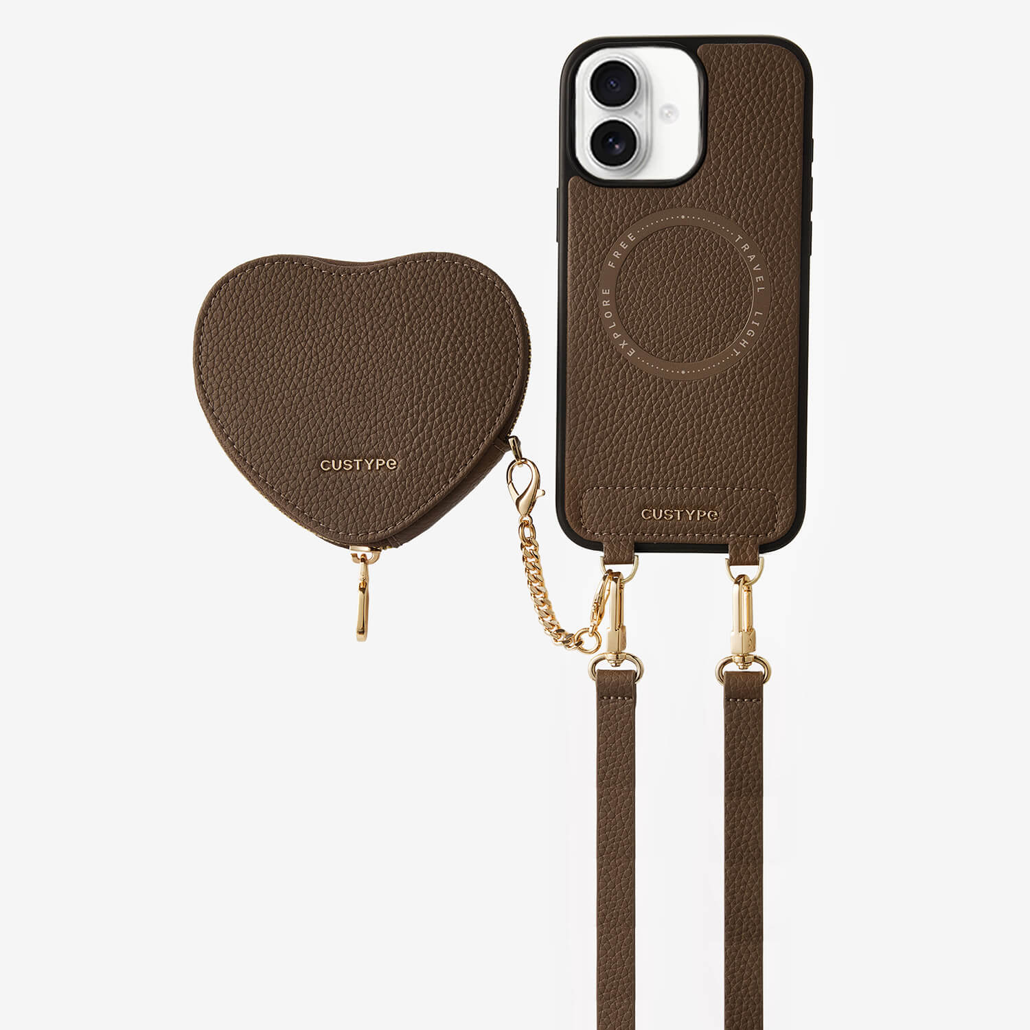 Custype Leather iPhone 16 Plus Crossbody Wallet Cases with Straps