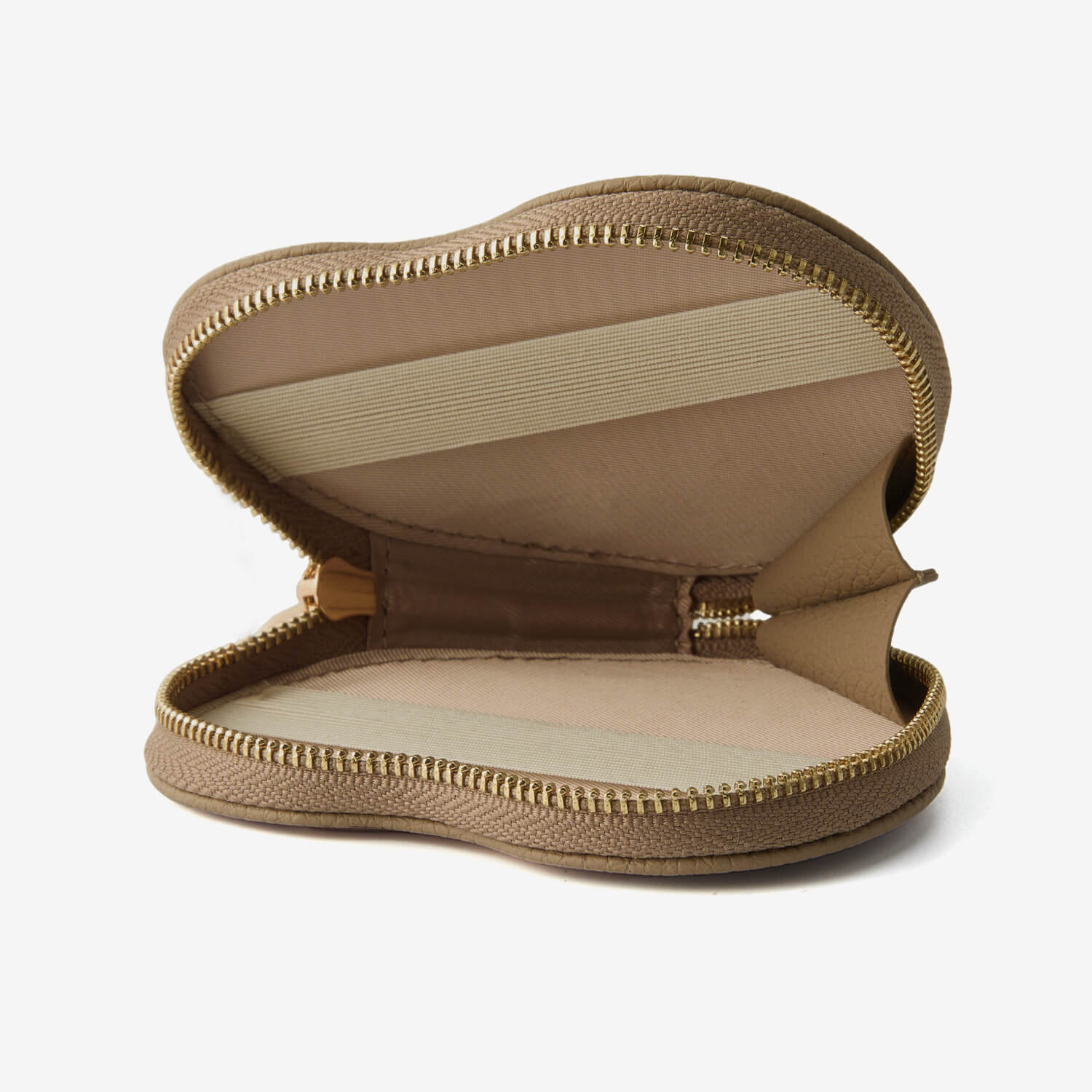 taupe heart shape pouch