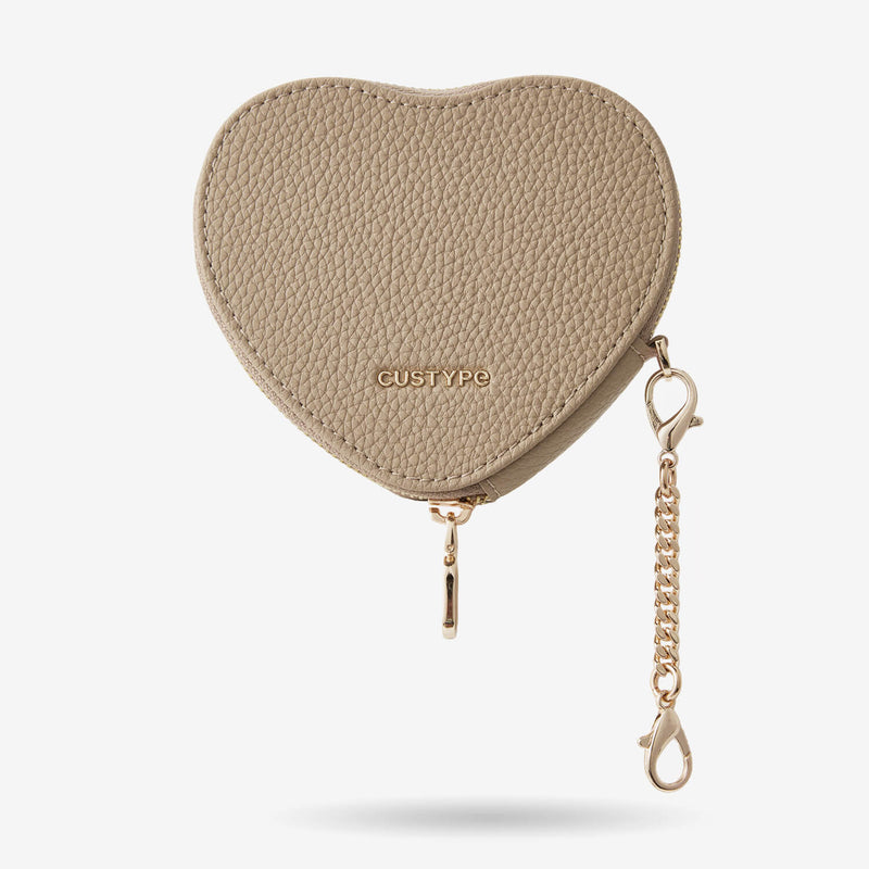 taupe sweet heart pouch
