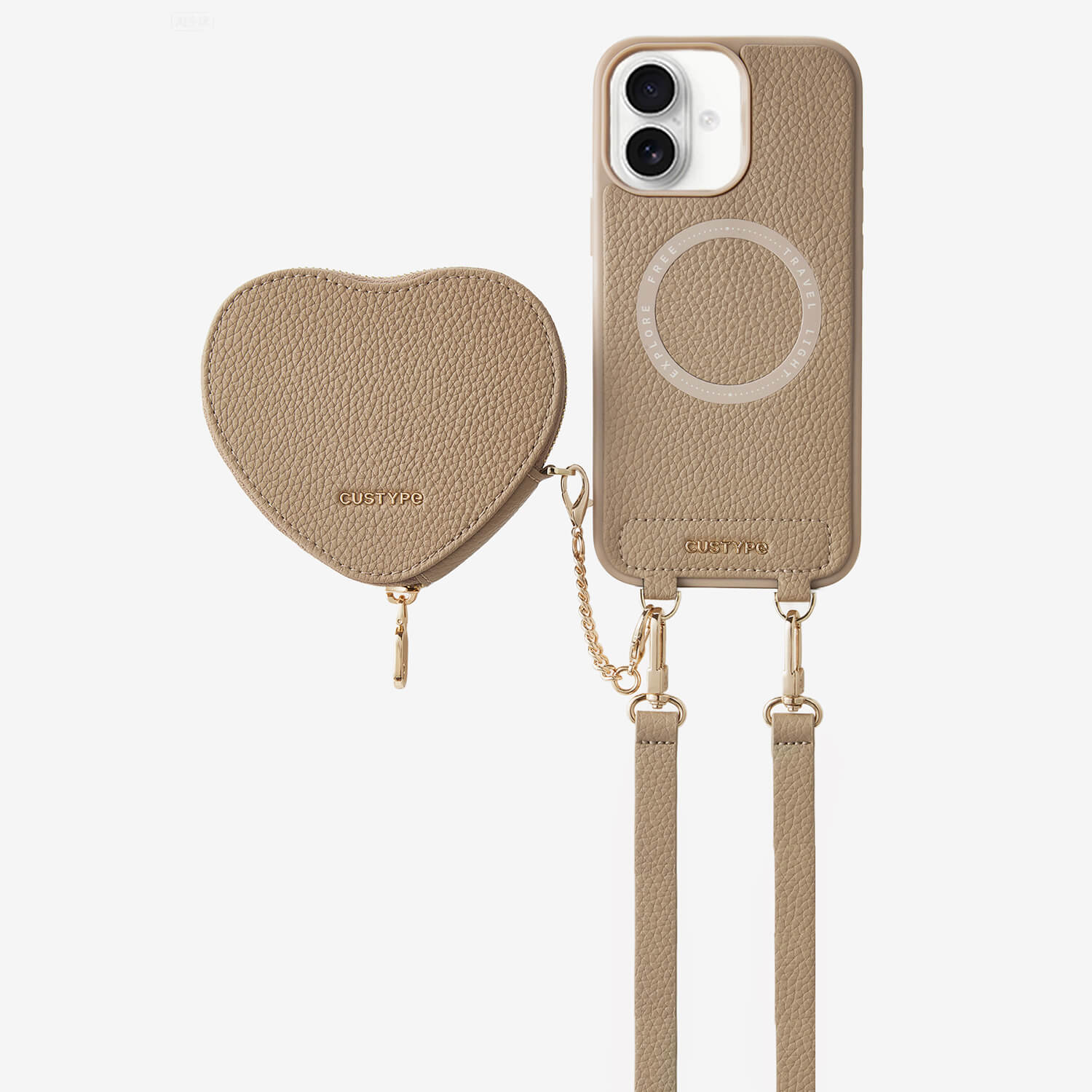 Custype iPhone16plusケース 美品 Custype Leather iPhone 16 Plus Crossbody Wallet Cases with Straps