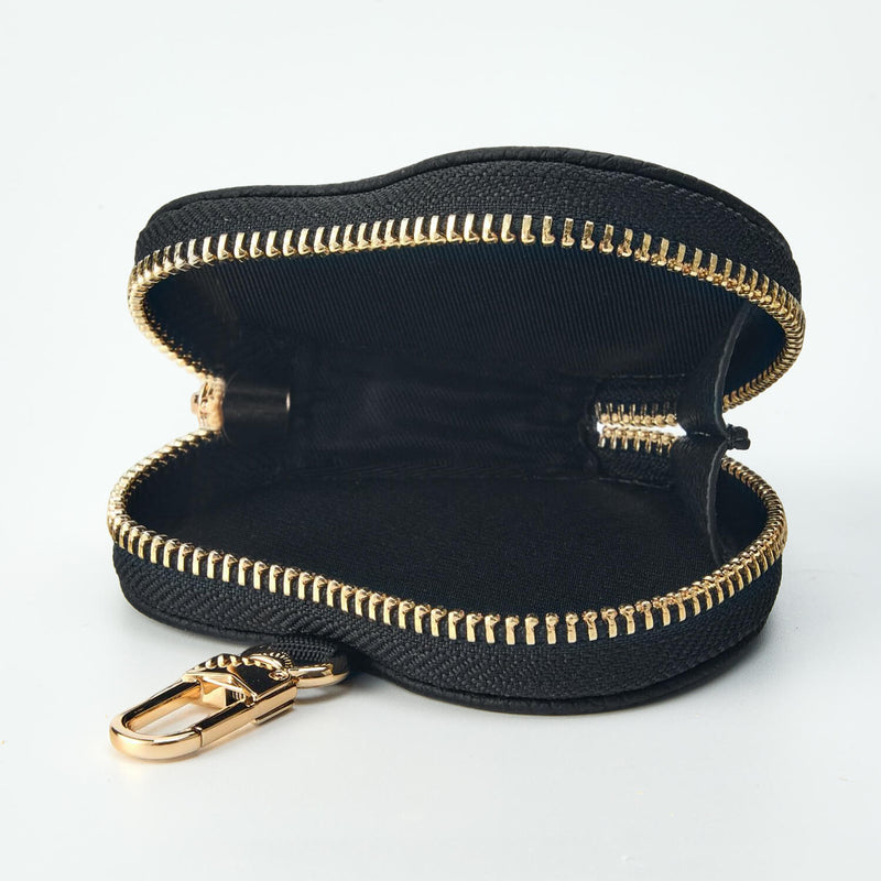 Heart Airpod Pouch with Zipper-AirPods case-Lychee Pattern Leather Mini Zip Pouch