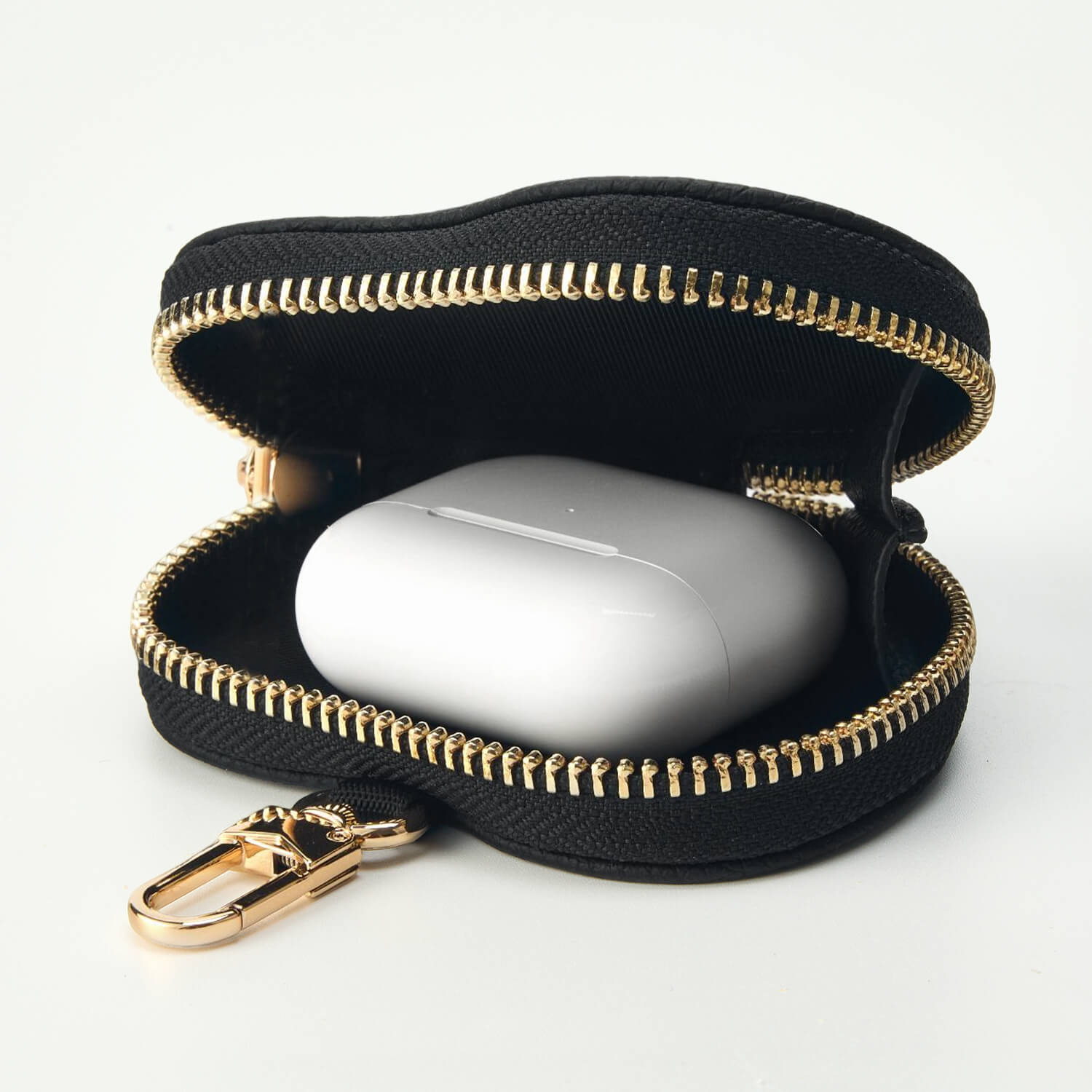 Heart Airpod Pouch with Zipper-AirPods case-Lychee Pattern Leather Mini Zip Pouch