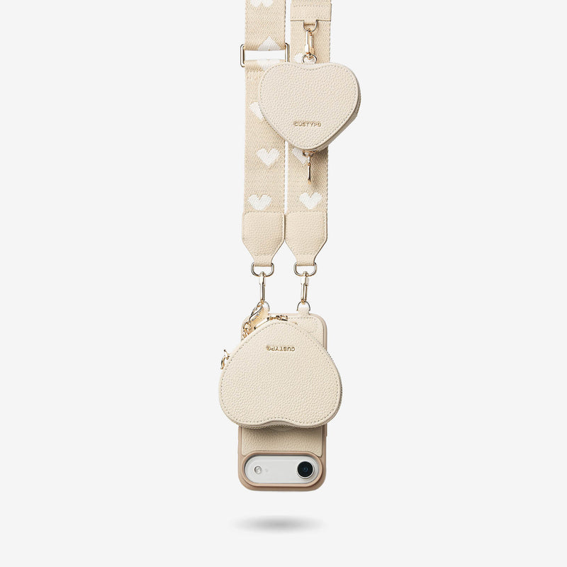 Heart Airpod Kit- iPhone Crossbody Case with Magnet & Airpods Pouch-Mobile Phone Cases-DETACHABLE WALLET & PHONE POUCH