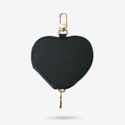Heart Airpod Pouch with Zipper-AirPods case-Lychee Pattern Leather Mini Zip Pouch