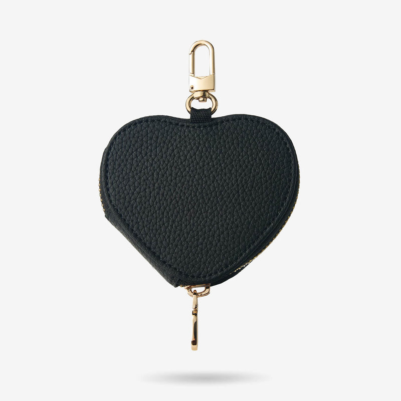 Heart Airpod Pouch with Zipper-AirPods case-Lychee Pattern Leather Mini Zip Pouch