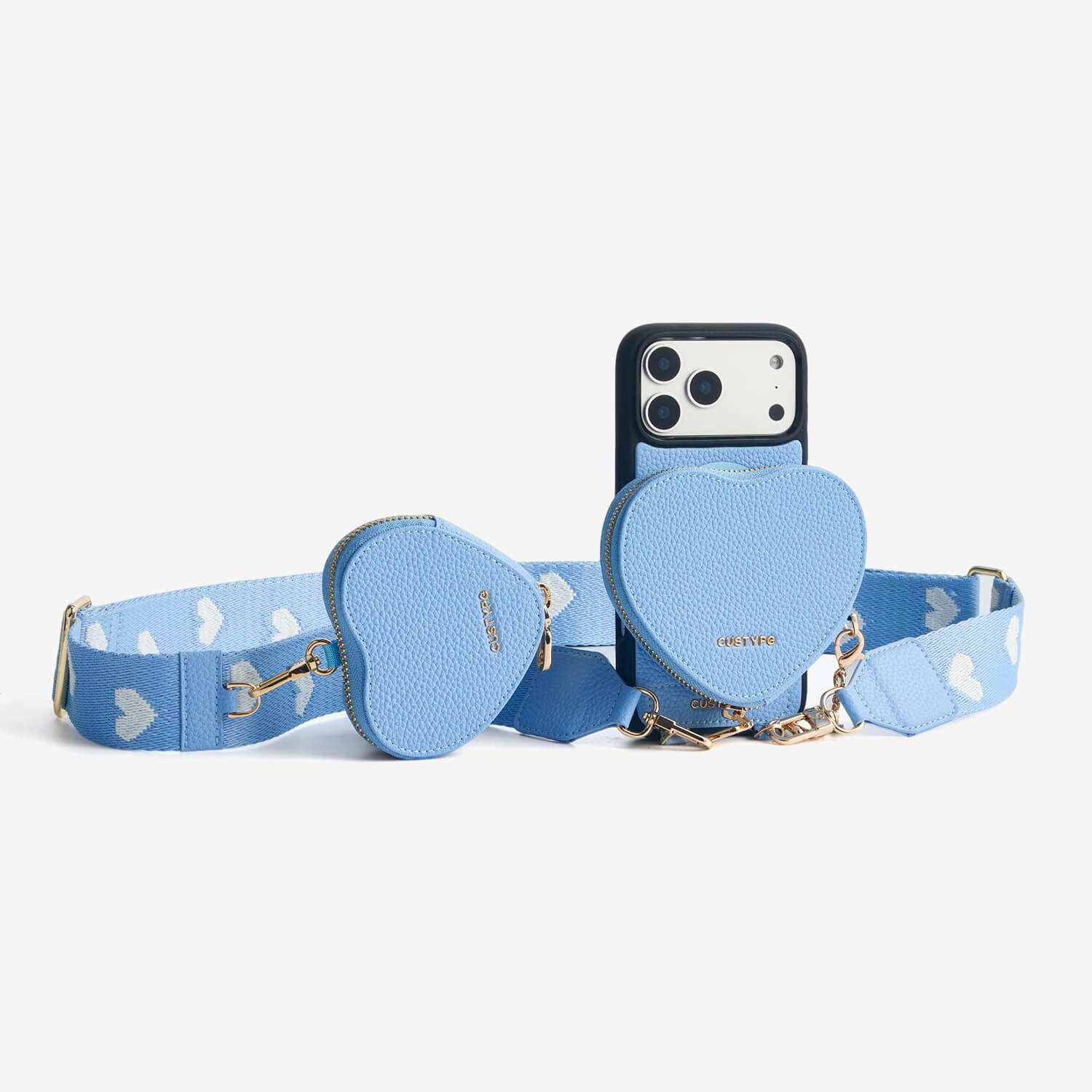 Heart Airpod Kit- iPhone Crossbody Case with Magnet & Airpods Pouch-Mobile Phone Cases-DETACHABLE WALLET & PHONE POUCH