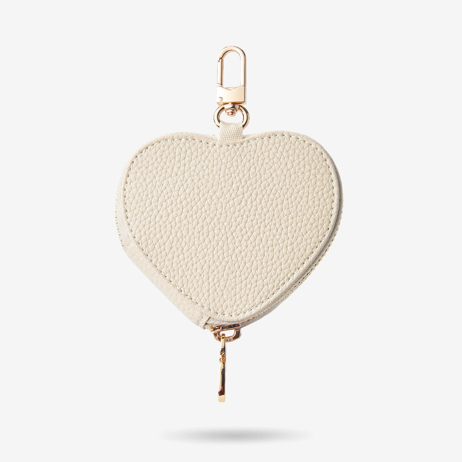 Heart Airpod Pouch with Zipper-AirPods case-Lychee Pattern Leather Mini Zip Pouch