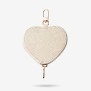 Heart Airpod Pouch with Zipper-AirPods case-Lychee Pattern Leather Mini Zip Pouch