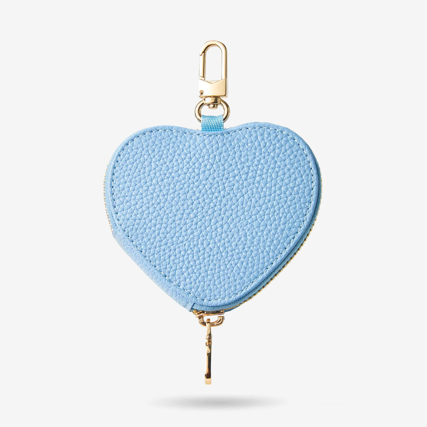 Heart Airpod Pouch with Zipper-AirPods case-Lychee Pattern Leather Mini Zip Pouch