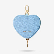 Heart Airpod Pouch with Zipper-AirPods case-Lychee Pattern Leather Mini Zip Pouch