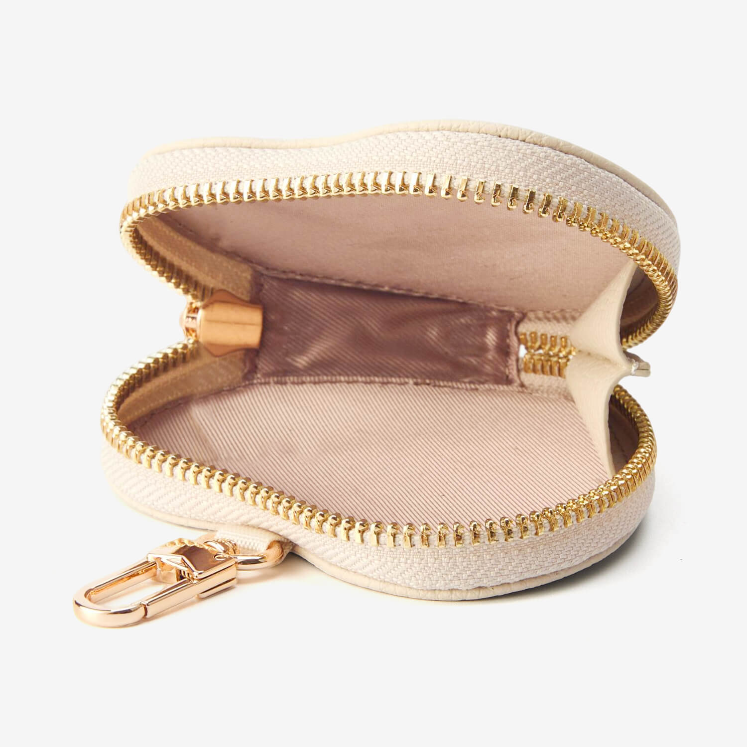 Heart Airpod Pouch with Zipper-AirPods case-Lychee Pattern Leather Mini Zip Pouch