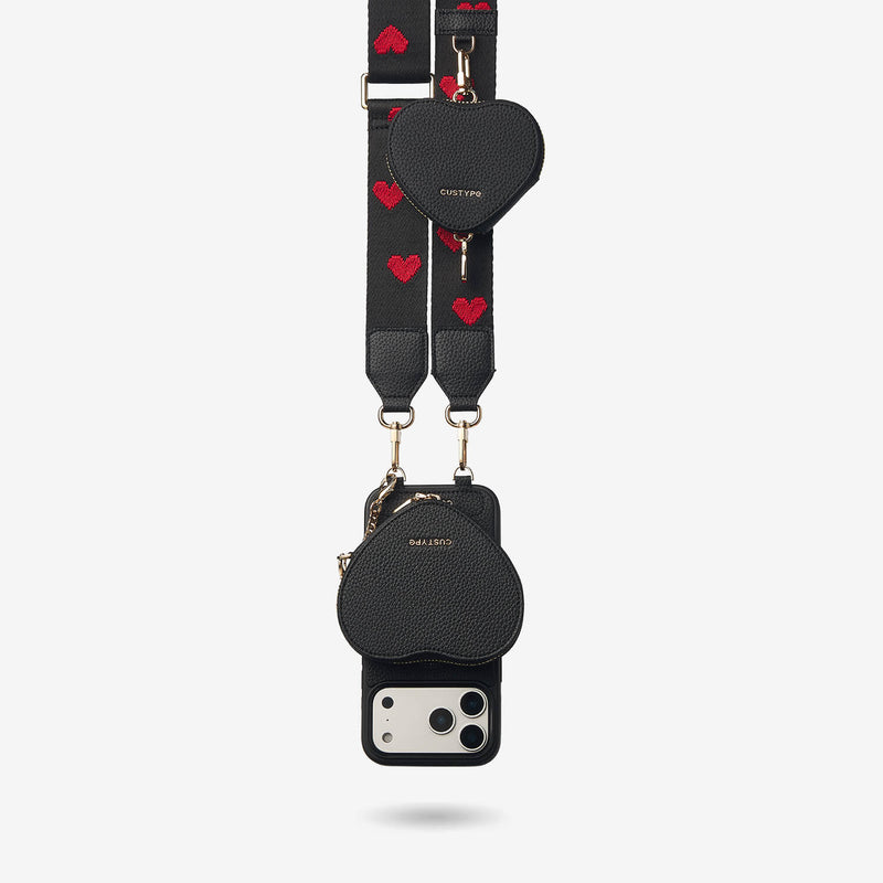 Heart Airpod Kit- iPhone Crossbody Case with Magnet & Airpods Pouch-Mobile Phone Cases-DETACHABLE WALLET & PHONE POUCH