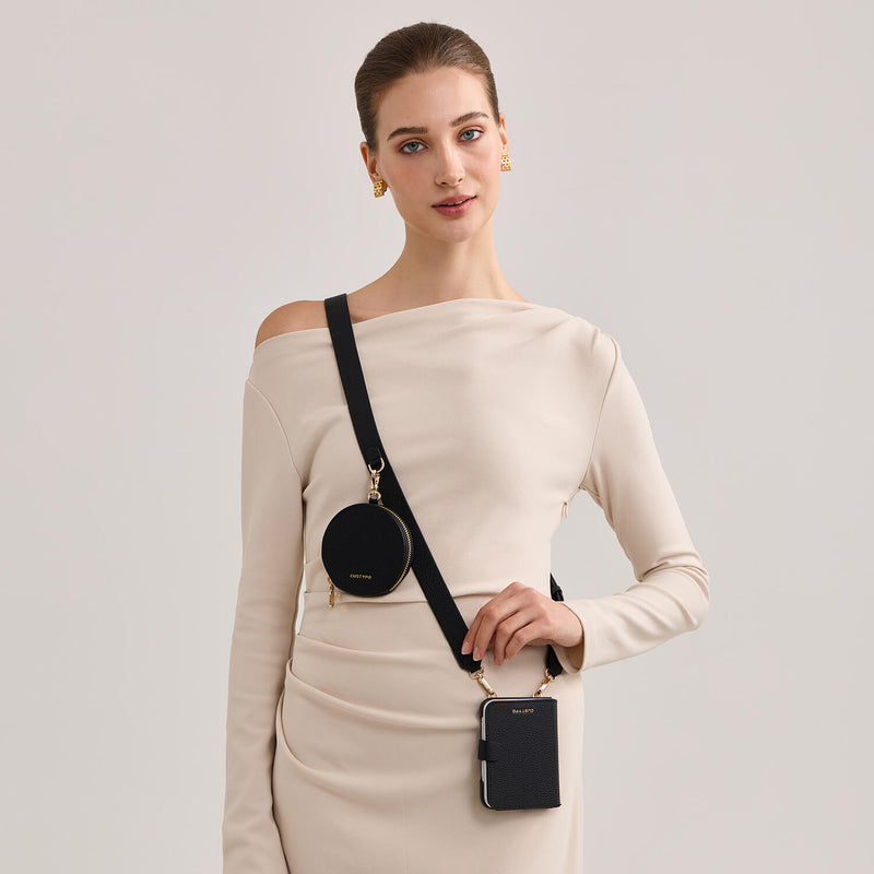 iPhone 18 Fold leather cases with crossbody and pouch for girl