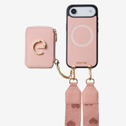 light pink Crossbody Wallet Phone Case