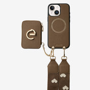 mocha crossbody leather phone 