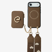 Leather iphone case crossbody iPhone 17 air case with strap