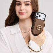 Allure Chain Series- Lanyard Magnetic Wallet Phone Case with Finger Holder - iPhone 13 Pro