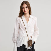 Allure Chain Series- Lanyard Magnetic Wallet Phone Case with Finger Holder - iPhone 13 Pro