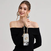 Allure Chain Series- Lanyard Magnetic Wallet Phone Case with Finger Holder-Custype