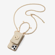 Allure Chain Series- Lanyard Magnetic Wallet Phone Case with Finger Holder