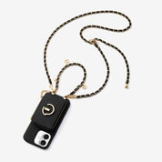 Allure Chain Series- Lanyard Magnetic Wallet Phone Case with Finger Holder