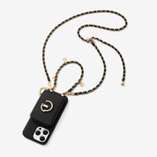 Allure Chain Series- Lanyard Magnetic Wallet Phone Case with Finger Holder