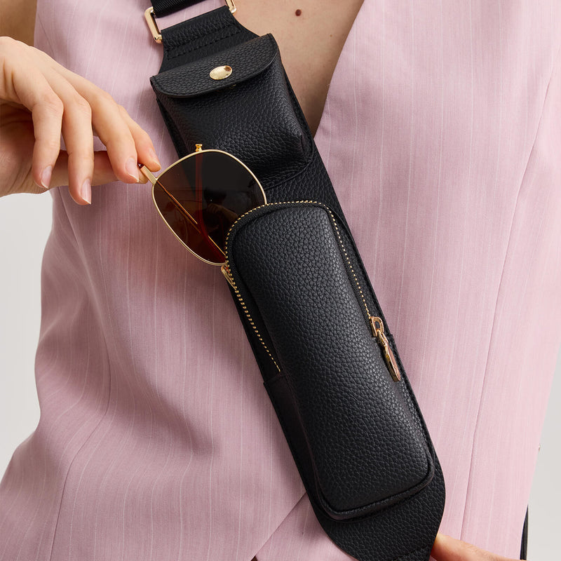black premium crossbody strap with Storage for vacation