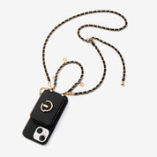 Allure Chain Series- Lanyard Magnetic Wallet Phone Case with Finger Holder